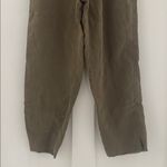 Aerie Linen Paper Bag Waist High Rise Pull On Pants Olive Green Size M - NO BELT Photo 5