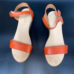 Maypol  Brown Leather Woven Wedge Heels Platform Sandals Women's Size 38 US 7.5 Photo 1