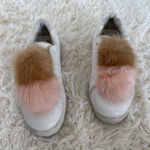 Sam Edelman  White Leather Slip On Sneakers Pom Pom Accent Shoes‎ Size 6M Photo 0