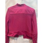 MESMERIZE Hot Pink Cable Knit Sleeve Bomber Jacket Women's Medium Zip Front Photo 5