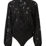 AllSaints Amara Broderie Bodysuit Black V Photo 0