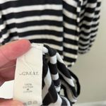 THE GREAT Stripe Ruffle Balloon Sleeve Mini Dress Black White Size 0 US / XS Photo 5