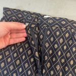 Talbots  Black Navy Gold Crest Print Stretchable Cotton Dress Pants Size 8 Photo 7