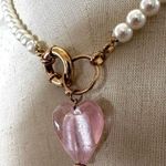 Faux pearl heart pendant necklace Photo 2