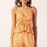 Suboo Sienna Printed Flounce Mini Dress Orange Womens Size XS Photo 0