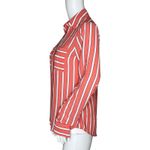 EXPRESS Shirt Womens XS Orange White Stripe Portofino Office Casual Versatile Photo 2