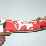 Coach New Womens Authentic Flats Satin Leather 5.5 6 Red Ivory Tassels Shoes Log Photo 0