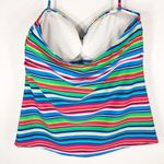 PointZero Ocean Size 16 Swim Top Striped Halter Blue Red Green Built in Bra 1258 Photo 3