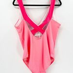 BODEN Cross Back Swimsuit Fizzy Fusion Color Block Pink Coral Size 16 Photo 3