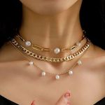 Boutique Gold plated your boss pearl layered necklace Photo 0