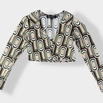 Motel Rocks Portia Crop Top in Retro Spot Brown Size XS Photo 0