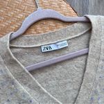 ZARA  sequin flowers cardigan sweater women’s size S‎ Photo 3