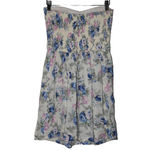 Abercrombie & Fitch Women's Cream Pink Blue Floral Strapless Dress Size Medium M Photo 1
