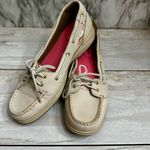 Sperry Women Sz 10 Leather Top Sider Boat Slip On Shoes Pink Plaid Accent Y2K Photo 0