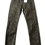 ZARA High Waisted Leopard Print Slim Fit Fit Skinny Leg Ankle Jean 10X27 NWT Photo 0
