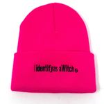 PORT & COMPANY “Identify as a Witch” hot pink beanie, NWOT Photo 2