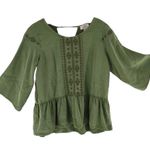 Ariat Audrey Moss Green Peplum Tunic Top size Small Photo 1