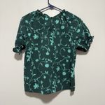Hill House  Home Kit Top in Emerald Green Botanical Size Medium Photo 3