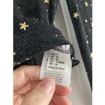 Black Sheer Knit Womens Medium Top Celestial Stars Boho Festival Photo 4