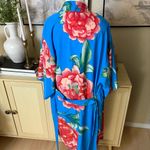 Natori  Bloom Robe and‎ Slip Dress Set Blue Floral Size XS Photo 2
