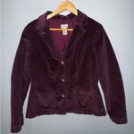 L.L. Bean Women's Jacket Blazer Corduroy 3 Button Burgundy Vintage Size 10 Reg Purple Photo 1