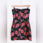 NWT Lulus Bloom to Perfection Navy Blue Floral Jacquard Mini Dress M Pink Size M Photo 5