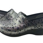 Dansko Women's XP 2.0 Grey Leopard Patent Leather Nursing Clogs Photo 0