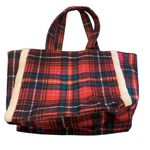 Victoria's Secret red tartan plaid Sherpa logo tote bag Photo 3