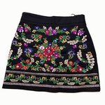 Her Entire Name Says Grace Black Mini Embroidered Floral Small Skirt 27 inch Photo 0