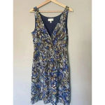 Anthro Moulinette Soeurs Oak Apple 100% Silk Dress Size‎ 12 Blue Photo 1