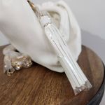 Understated Leather  Cream Clutch with Gold-Tone Chain Mother's Day Gift Photo 3