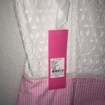 Lilly Pulitzer  Dress Maya Shift Dress White Eyelet Top Seersucker Stripes Sz 16 Photo 9