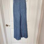 Jessica Simpson New  XS Denim Wide Leg Smocked Bodice Adjustable Straps Jumpsuit Photo 5