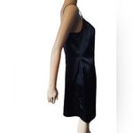 Joseph Ribkoff Vintage 90s Satin Silky Goth Glam Little Black Mini Slip Dress Photo 4