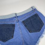 Cotton On Denim Shorts Womens 6 Blue Color Block Frayed Cotton Western Dukes Photo 2