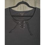 Arizona Jeans NWT  Co Black Ribbed Ruffle Crop Lace-Up Top Women's Size XXXL Photo 1