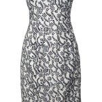 J.Crew  Strapless Floral Print Mini Dress Cream and Blue Size 2 Photo 0