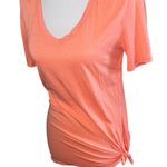 Lululemon  V-Neck T-Shirt Side Tie Orange Peach Bright Size 6 Photo 1