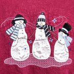 Snowman Maroon Holiday Crewneck Women’s Size Large Comfortable Christmas Sweater Red Photo 2