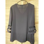 Zenana  Women's Size Large Purple 3/4 Sleeve V Neck Popover Top Blouse Photo 2