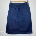 St. John SPORT Double Front Slit Mini Denim Skirt Dark Wash Navy/Black Sz Small Photo 8