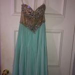 Terani Couture  Sky Blue Strapless Dress Photo 3