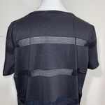 Gypsies & Moondust Black Sheer Mesh Stripe Short Sleeve Top Size L Boxy Fit Tee Size L Photo 3