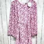 Petal and Pup Dress Women Size 2 Paige Purple Mini Flared Sleeve Floral Fit Flare Photo 0