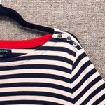 Nautica Womens Striped Shirt XXL Nautical Preppy Casual Boat Neck 3/4 Sleeve Photo 1