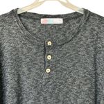 Free People  BEACH Sleep to Dream Boxy Oversized Knit Henley Top Alabaster Gray S Photo 4