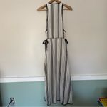 Storia  sleeveless side tie high low maxi dress white black stripes size small Photo 1