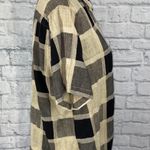 Angelique cotton blend button down short sleeve collar shirt tan & black sz XL Photo 4