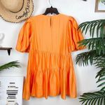 Moon River Bubble Sleeve Tiered Mini Dress in Orange Photo 4
