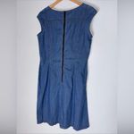 lafayette 148 New York Chambray Capped Sleeve Denim Sheath Dress‎ Medium Blue Photo 1